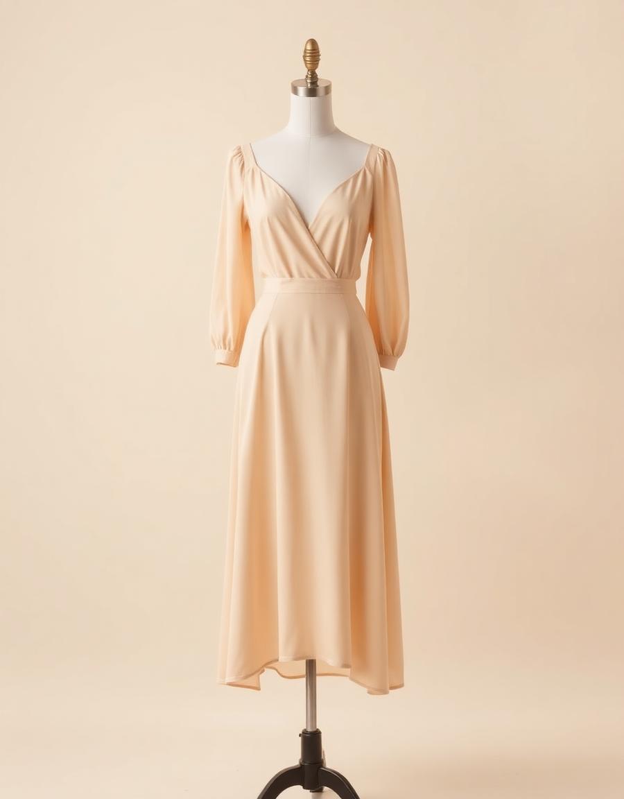 Midi Jurk, beige